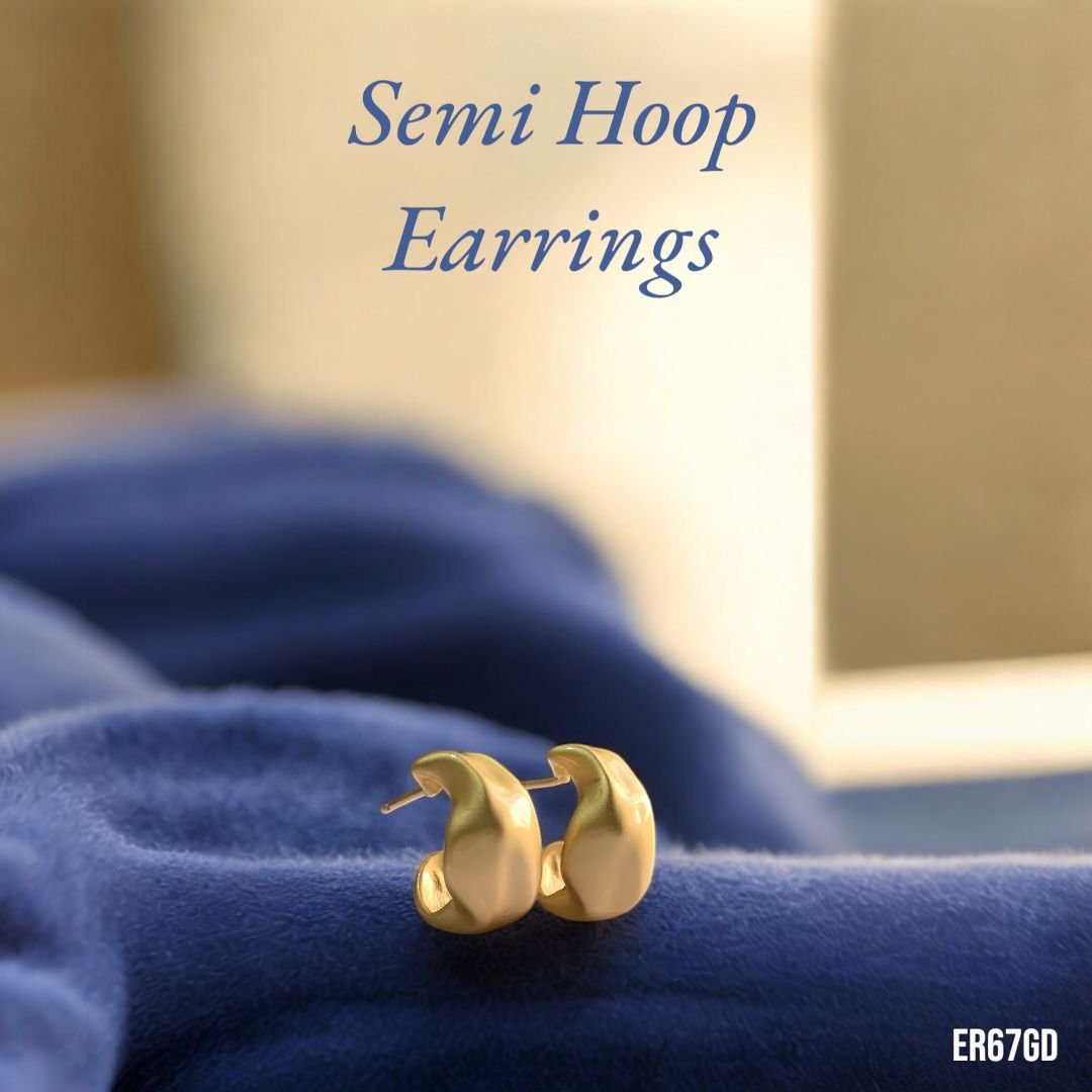 Semi Hoop Earrings - Gold